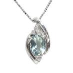 アクアマリンネックレス天然石オーバ...