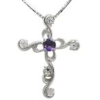 アメジストネックレスクロスアラベス...