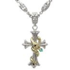 メンズネックレスクロス蛇プラチナ1...