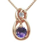 アメジストネックレス18金サークル...