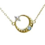 月モチーフネックレスアクアマリンサ...