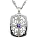 Yahoo! Yahoo!ショッピング(ヤフー ショッピング)アメジスト シルバー クロス メンズネックレス 唐草 ペンダント