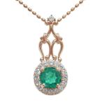 アンティークネックレスエメラルドペ...