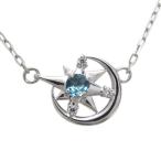 Yahoo! Yahoo!ショッピング(ヤフー ショッピング)ネックレス 星 月 プラチナ 天然石 ブルートパーズ ペンダント レディース オシャレ クリスマス ポイント消化