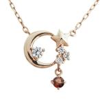 Yahoo! Yahoo!ショッピング(ヤフー ショッピング)月 星モチーフ  ガーネットネックレス ムーンペンダント 18金