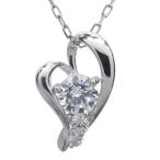 鑑定書付・プラチナ・ダイヤモンドVS(0.25ct)・ネックレス・オープンハート・ペンダント