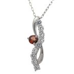 プラチナネックレス結婚記念日ガーネ...