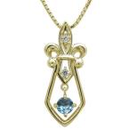 Yahoo! Yahoo!ショッピング(ヤフー ショッピング)メンズ ネックレス ダガー 百合の紋章 ブルートパーズ ペンダント K10