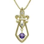 Yahoo! Yahoo!ショッピング(ヤフー ショッピング)メンズ ネックレス ダガー 百合の紋章 アメジスト ペンダント K10