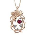 ルビーネックレス薔薇アラベスクロー...