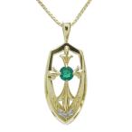 エメラルドクロスペンダントK10十...