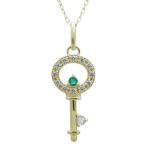 Yahoo! Yahoo!ショッピング(ヤフー ショッピング)エメラルドペンダント 10金 鍵 キーモチーフ ネックレス レディース