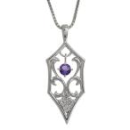 プラチナ唐草アメジストペンダントメ...