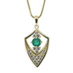 ネックレスメンズシールド盾エメラル...