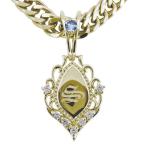 Yahoo! Yahoo!ショッピング(ヤフー ショッピング)メンズ ネックレス イニシャル 10k 喜平 ペンダント 3月誕生石 アクアマリンサンタマリア