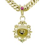 Yahoo! Yahoo!ショッピング(ヤフー ショッピング)イニシャル ネックレス メンズ 10k ペンダント 7月誕生石 ルビー 喜平