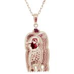 Yahoo! Yahoo!ショッピング(ヤフー ショッピング)アマビエ グッズ ネックレス レディース アマビエ様 ペンダント 10k ルビー 妖怪アマビエ アクセサリー 日本製