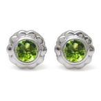 ペリドット メンズピアス 18金 一粒 ペリドットメンズピアス