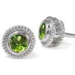 ペリドット ピアス 18金 一粒 ペリドットピアス