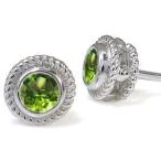 ペリドット メンズピアス 18金 一粒 ペリドットメンズピアス