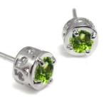 ペリドット メンズピアス 一粒 シンプル ペリドットメンズピアス K18
