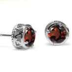 Yahoo! Yahoo!ショッピング(ヤフー ショッピング)ガーネット ピアス  K18 一粒 ガーネットピアス 唐草