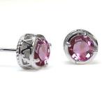 Yahoo! Yahoo!ショッピング(ヤフー ショッピング)ハート ピアス 唐草 ピアス 一粒 ピンクトルマリン