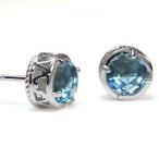 Yahoo! Yahoo!ショッピング(ヤフー ショッピング)ブルートパーズ ピアス  K18 一粒 ピアス 唐草