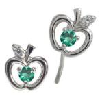 エメラルドピアス10金林檎りんごピアス