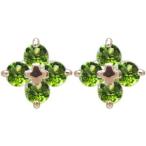 クロス メンズピアス・十字架・ピアス・ペリドット・ピアス・18金
