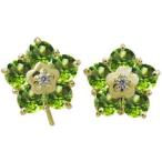 ペリドットピアス花フラワーピアスキ...