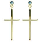 Yahoo! Yahoo!ショッピング(ヤフー ショッピング)ブルートパーズピアス クロスピアス 十字架 ピアス レディース K18