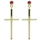 Yahoo! Yahoo!ショッピング(ヤフー ショッピング)ルビーピアス クロスピアス 十字架 ピアス レディース K18