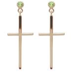 十字架 ピアス クロスピアス 10金 ペリドット ピアス
