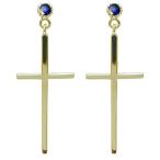 Yahoo! Yahoo!ショッピング(ヤフー ショッピング)サファイアピアス クロスピアス 十字架 ピアス レディース K18