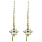 Yahoo! Yahoo!ショッピング(ヤフー ショッピング)ロングピアス 星ピアス スターピアス ブルートパーズ 18金