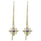 Yahoo! Yahoo!ショッピング(ヤフー ショッピング)ロングピアス 星ピアス スターピアス アメジスト 18金