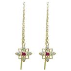 Yahoo! Yahoo!ショッピング(ヤフー ショッピング)ロングピアス 星ピアス スターピアス ルビー 18金