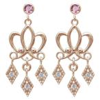 Yahoo! Yahoo!ショッピング(ヤフー ショッピング)シャンデリア ピンクトルマリン ピアス 王冠 クラウンピアス K10