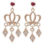 Yahoo! Yahoo!ショッピング(ヤフー ショッピング)シャンデリア ルビー ピアス 王冠 クラウンピアス K10