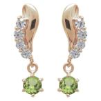 ペリドットピアスシンプルピアスエレ...