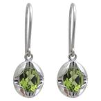 プラチナペリドットピアスフックピア...