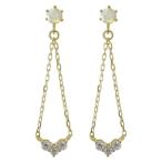 Yahoo! Yahoo!ショッピング(ヤフー ショッピング)ピアス 10月誕生石 トリロジー スタッドピアス レディース 18金 揺れる