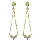 Yahoo! Yahoo!ショッピング(ヤフー ショッピング)ピアス 8月誕生石 トリロジー スタッドピアス レディース 18金 揺れる