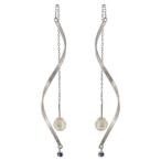 サファイアピアスロングチェーンピア...