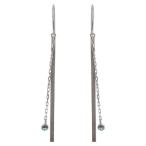 Yahoo! Yahoo!ショッピング(ヤフー ショッピング)ピアス レディース ロングチェーン ブルートパーズ 11月誕生石 フック プラチナ クリスマス ポイント消化