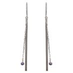 Yahoo! Yahoo!ショッピング(ヤフー ショッピング)ピアス レディース ロングチェーン アメジスト 2月誕生石 フック プラチナ クリスマス ポイント消化