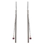 Yahoo! Yahoo!ショッピング(ヤフー ショッピング)ピアス レディース ロングチェーン ルビー 7月誕生石 フック プラチナ クリスマス ポイント消化