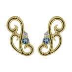 Yahoo! Yahoo!ショッピング(ヤフー ショッピング)唐草 ピアス レディース 18金 アクアマリンサンタマリア アラベスク 上品 スタッドピアス
