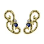 Yahoo! Yahoo!ショッピング(ヤフー ショッピング)唐草 ピアス レディース 18金 サファイア アラベスク 上品 スタッドピアス